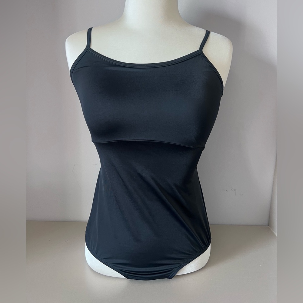 Balera Dancewear Black Spaghetti Strap Tank Bodysuit Leotard - Size Small Adult
